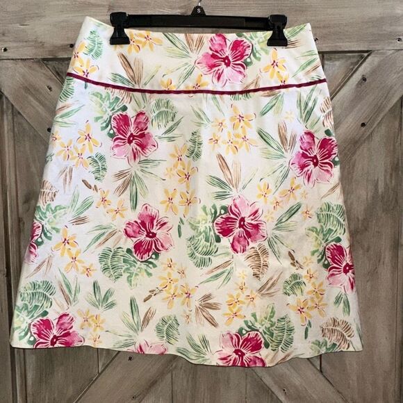 Laura Scott Floral Hibiscus Skirt - Picture 1 of 6